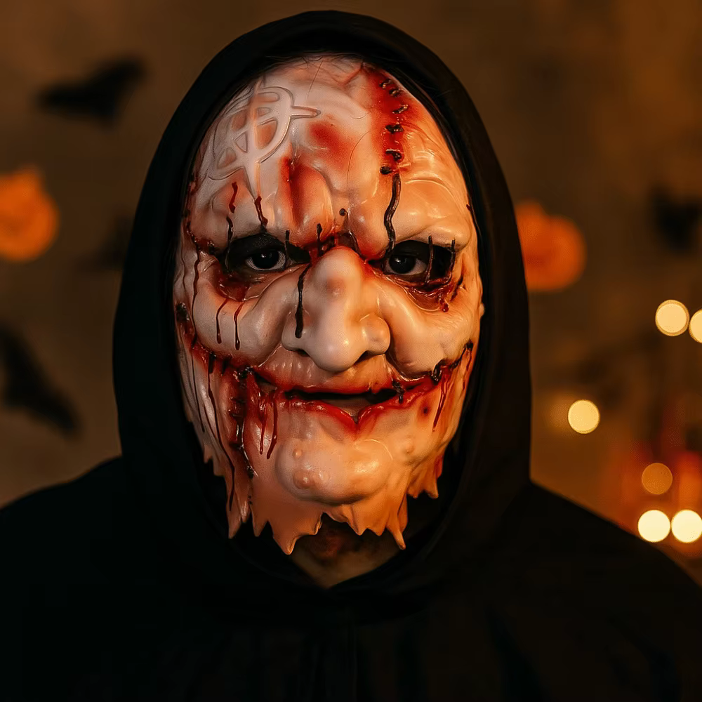 Cicatrice de sang Halloween masque de sorcière masque de mascarade masque de forêt sombre Cosplay vieil homme visage effrayant tueur diable masque