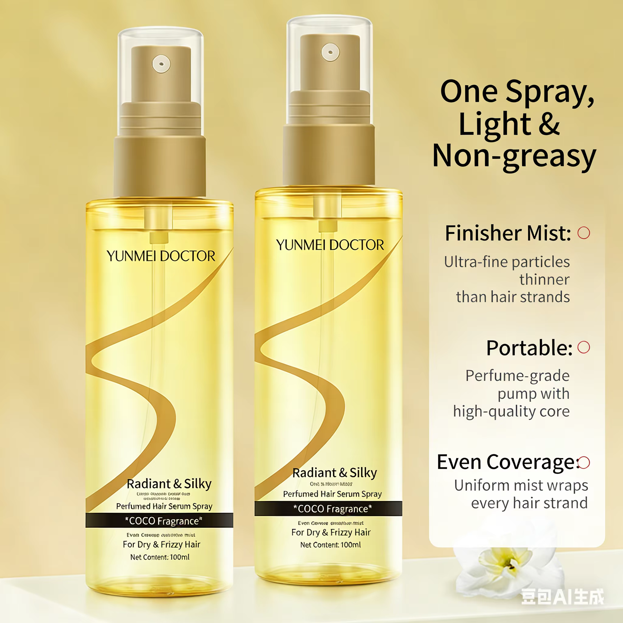 Huile capillaire anti-frisottis en spray
