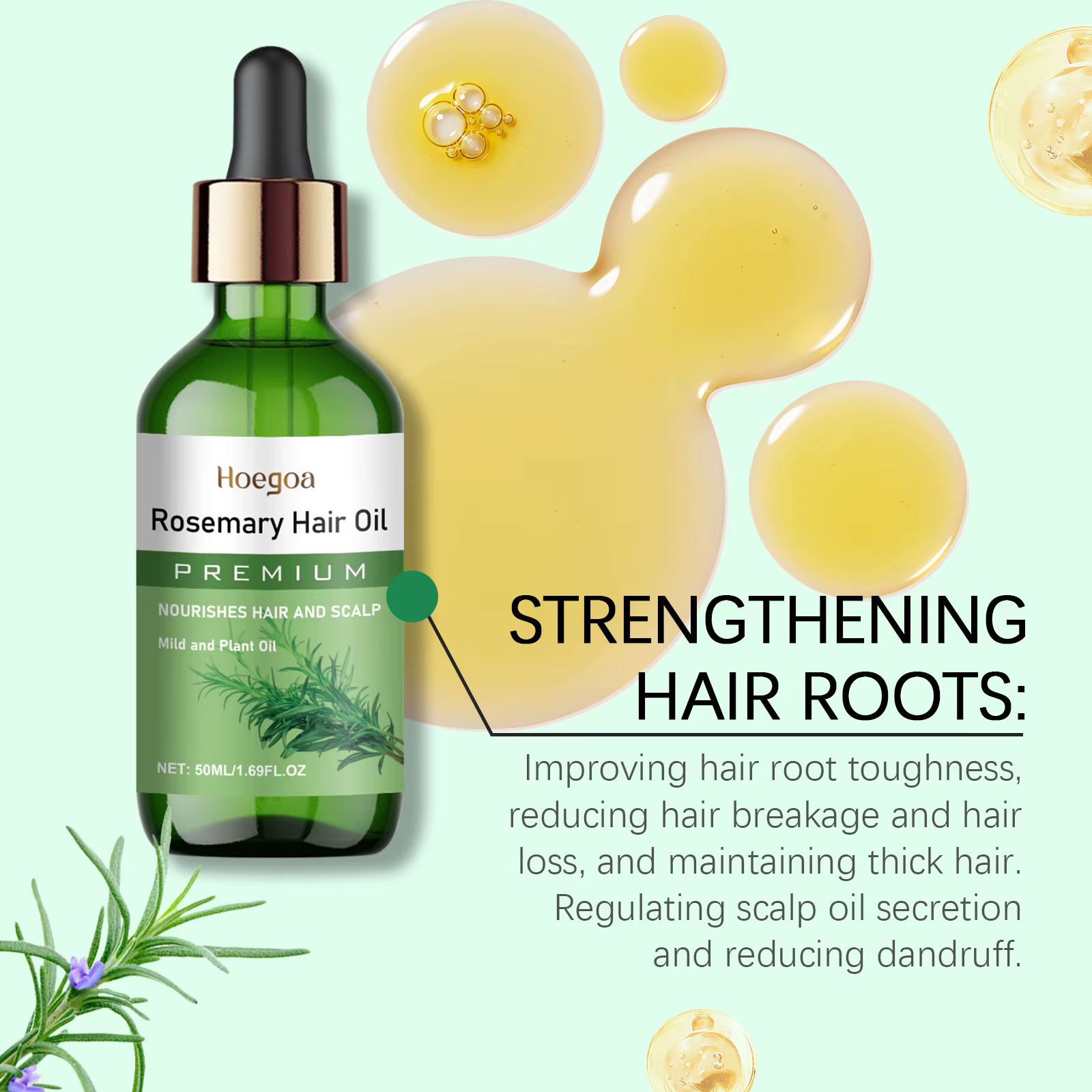 Huile essentielle de romarin pour cheveux