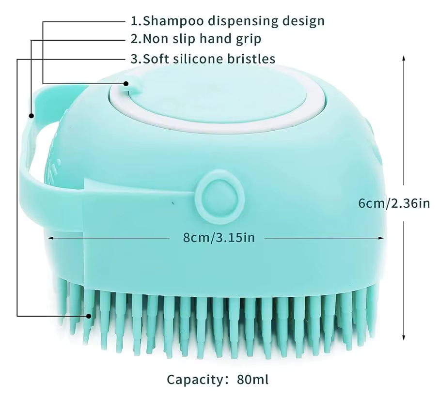 Brosse à shampoing pour chien - Articles de toilettage et de bain pour chiens et chats - Brosse de bain pour poils longs et courts - Brosse de douche de qualité supérieure