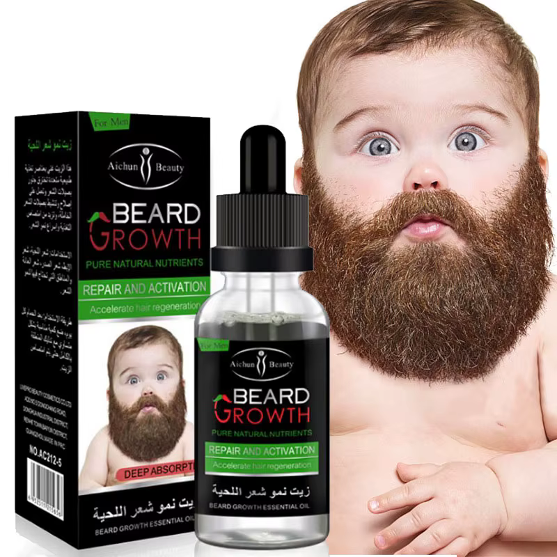 Huile de Croissance de Barbe Biologique Naturelle pour Homme