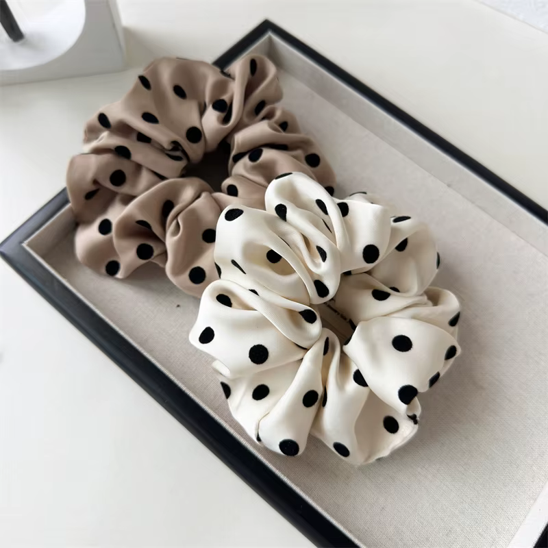 Chouchous en Satin simples pour femmes coréennes, bandeau à pointe ondulée pour filles, support queue de cheval, bandes en caoutchouc, attaches pour cheveux, accessoires pour cheveux