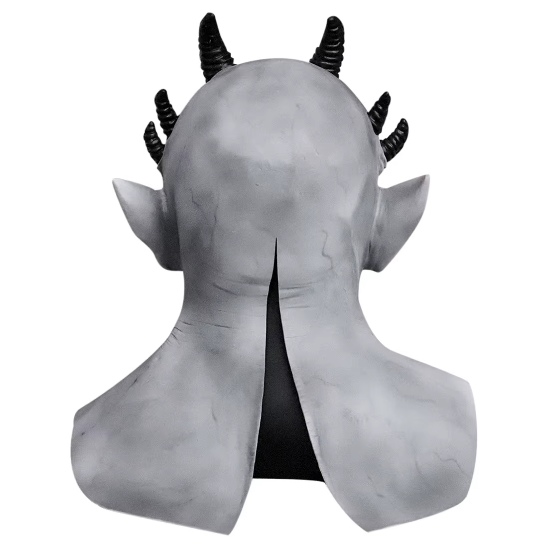 Masque en latex de démon à 6 coins - Décoration d'horreur pour Halloween