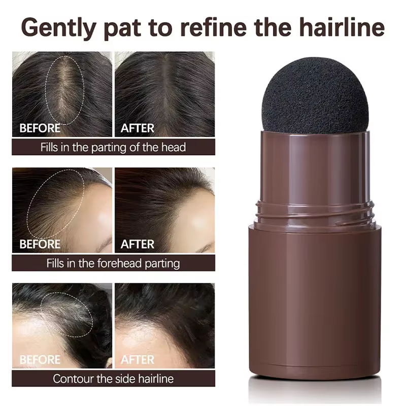 Poudre de ligne de cheveux noire et brune