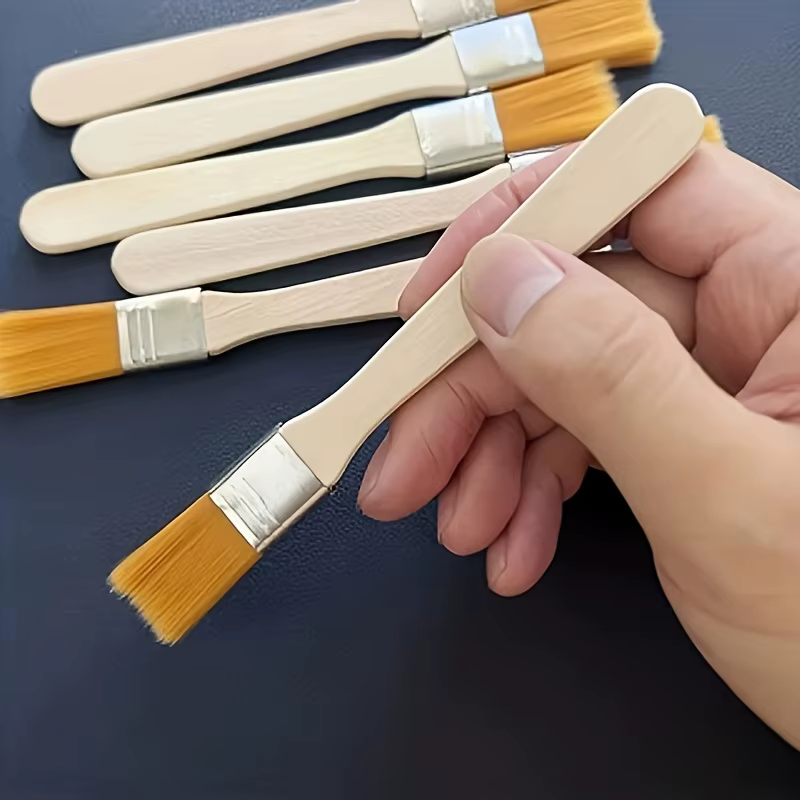 Pinceau à peinture en poils de Nylon avec manche en bois, pour peinture à l'huile, dépoussiérage et nettoyage, ensemble d'outils à main non rechargeables sans batterie, 10 pièces