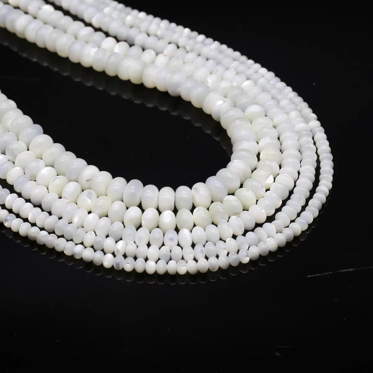 Perles en nacre naturelle en forme d'abaque pour la fabrication de colliers, bracelets et bijoux DIY, accessoires pour femmes