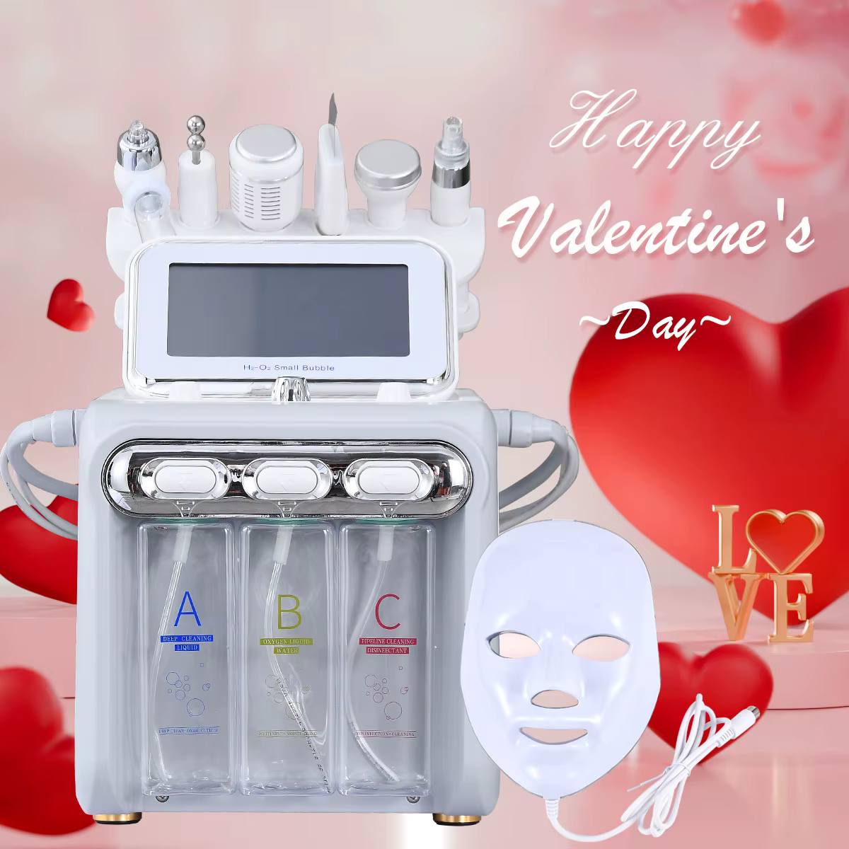 Appareil de nettoyage de la peau et d'élimination des points noirs 7 en 1 H2O2, machine de beauté pour le nettoyage de la peau, hydrofacial, machine faciale, peeling aquatique