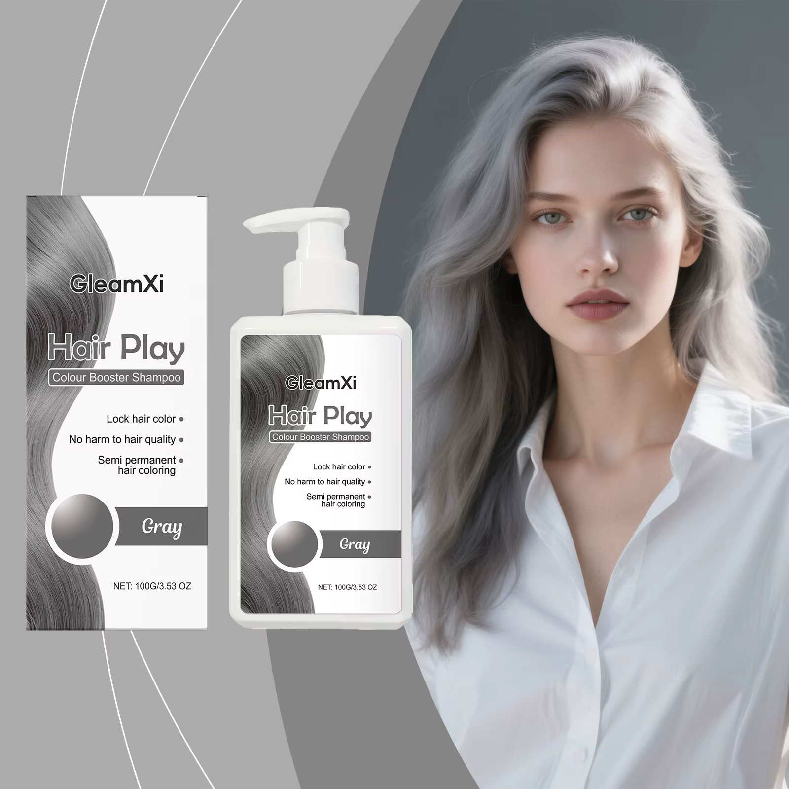 Shampoo pour cheveux gris - Fixation de la couleur