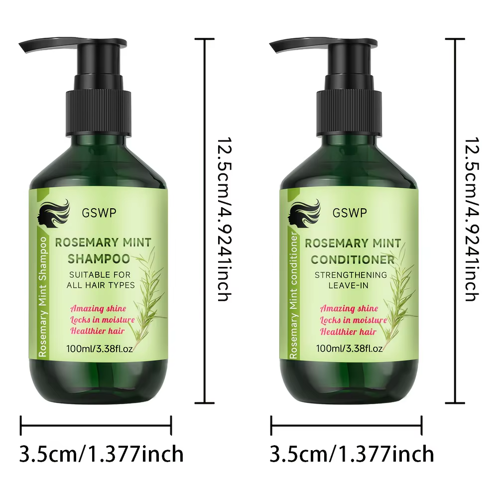 Ensemble Shampooing et Après-Shampooing Fortifiant GSWP à la Menthe et au Romarin