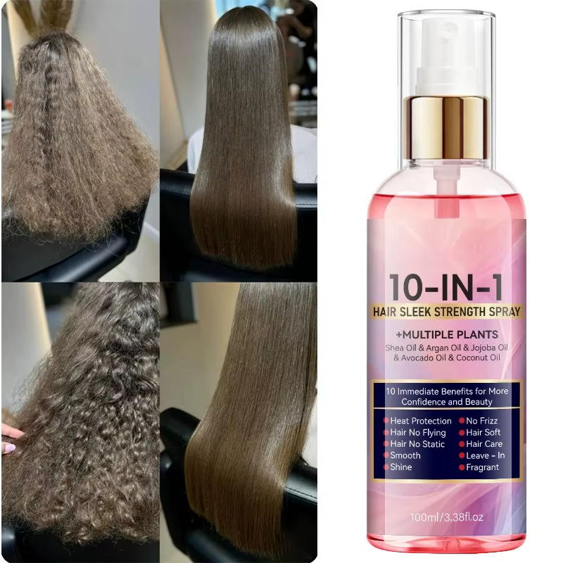 Spray capillaire 10 en 1 sans rinçage pour réparer les cheveux secs