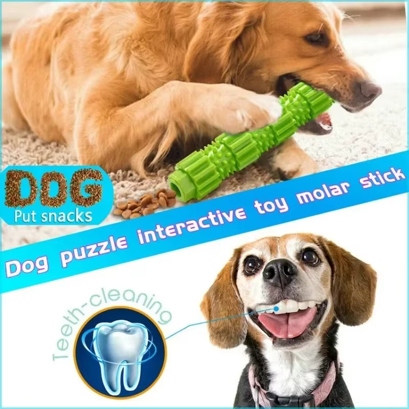 Jouets à mâcher pour chiens, caoutchouc robuste, masticateur agressif, meulage des dents, forme d'équipement de nettoyage, couleur aléatoire, meulage et nettoyage des dents