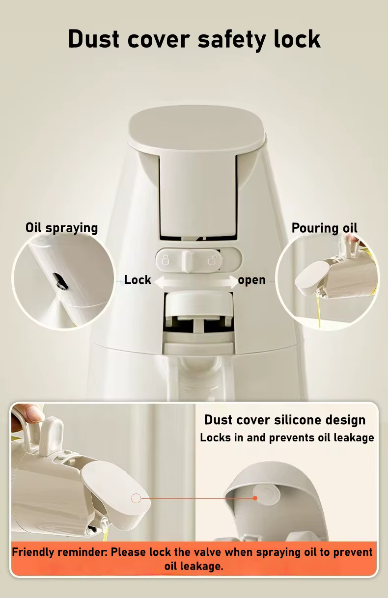 Bouteille d'huile pulvérisée pour la maison, vaporisateur de cuisine de qualité alimentaire et bouteille d'huile en verre anti-fuite à double usage avec atomisation
