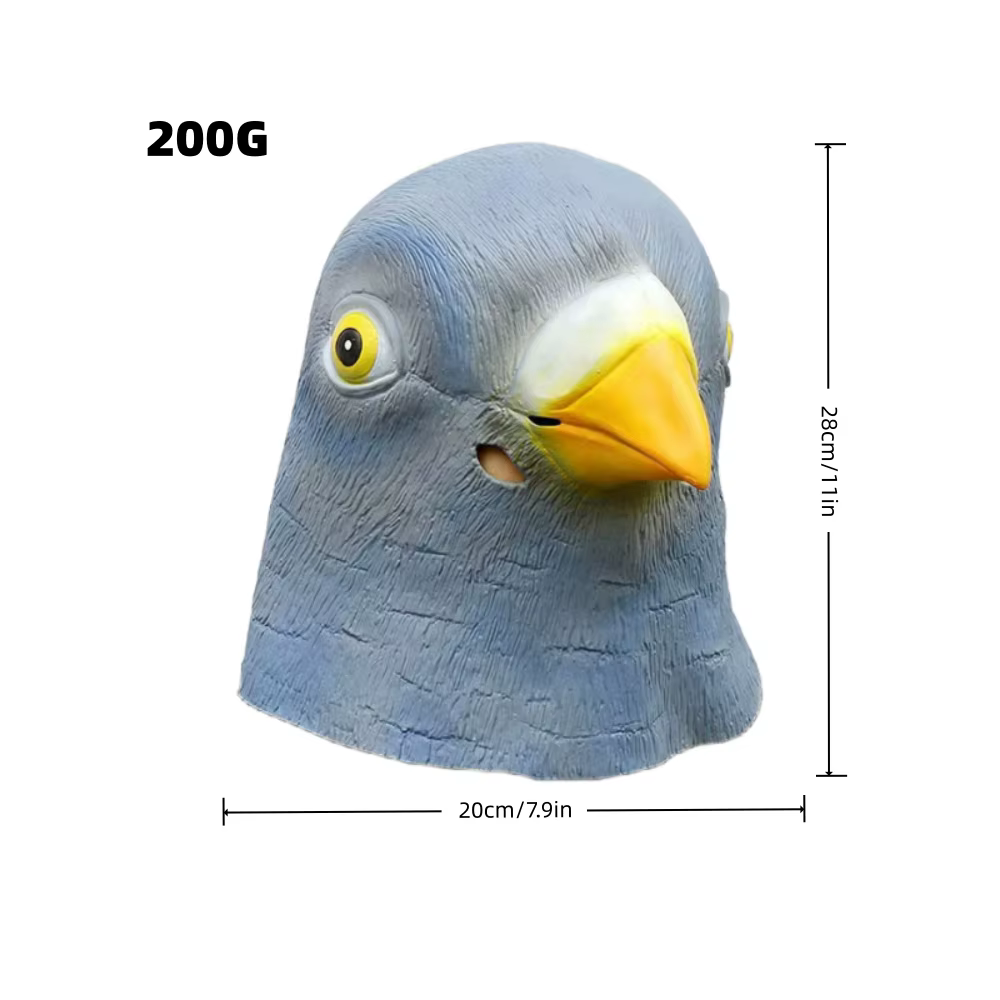 Masque de pigeon, costume fantaisie pour Halloween, masque amusant et mignon en forme de tête d'oiseau pour fête costumée