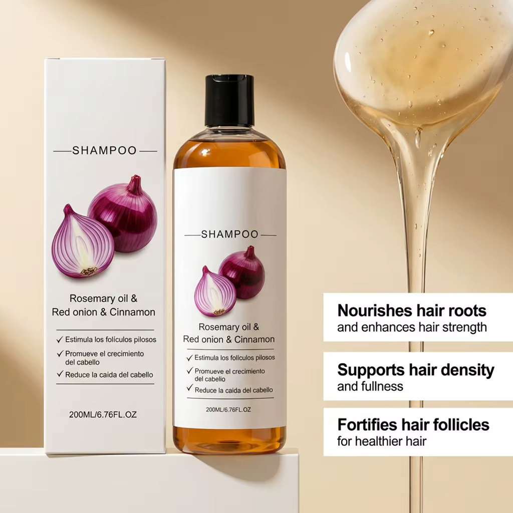 Shampoo au romarin et à l'oignon rouge anti-chute de cheveux