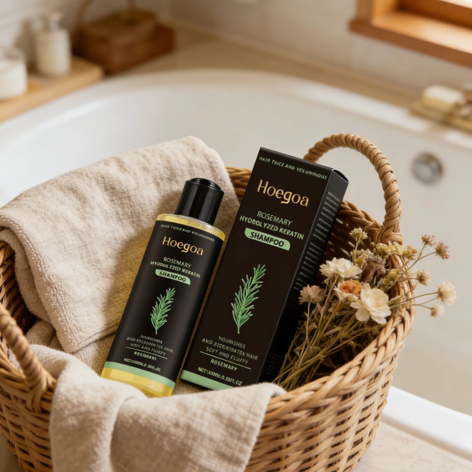  Shampoo Hoegoa à la kératine hydrolysée de romarin