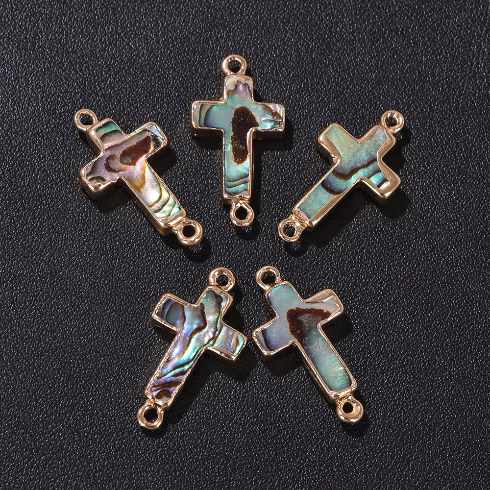 Pendentif de coquillages en nacre naturelle, goutte d'eau en forme ronde, connecteur de coquille d'ormeau pour la fabrication de bijoux, collier et Bracelet