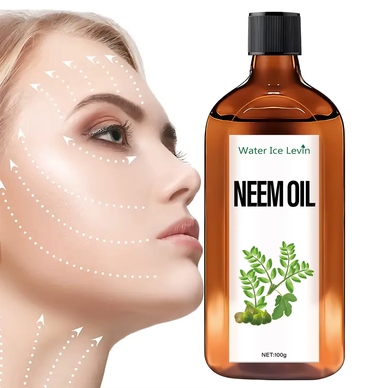 Huile de Neem pour Cheveux - Soin Hydratant Intense pour Cheveux Secs