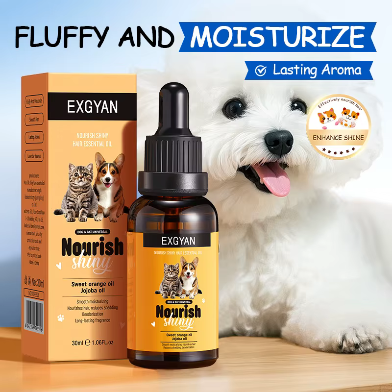Huiles essentielles de soins capillaires nourrissantes et éclaircissantes pour chiens et chats, parfum lisse et durable, désodorisant