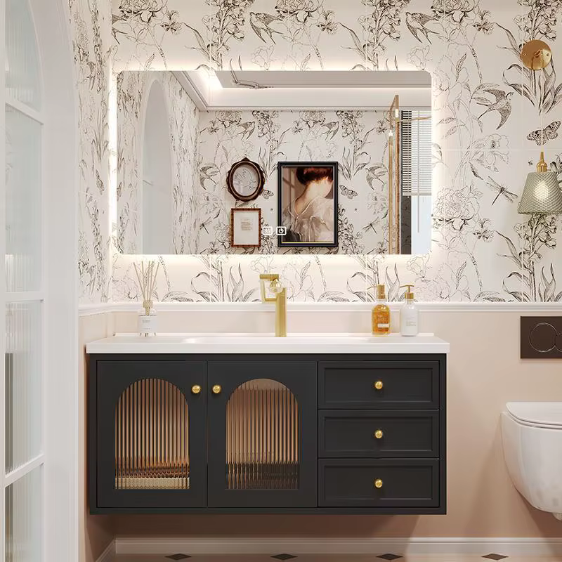 Meubles de rangement pour salle de bain, meubles d'intérieur modulaires, meuble-lavabo double vasque imperméable, armoire de salle de bain personnalisable