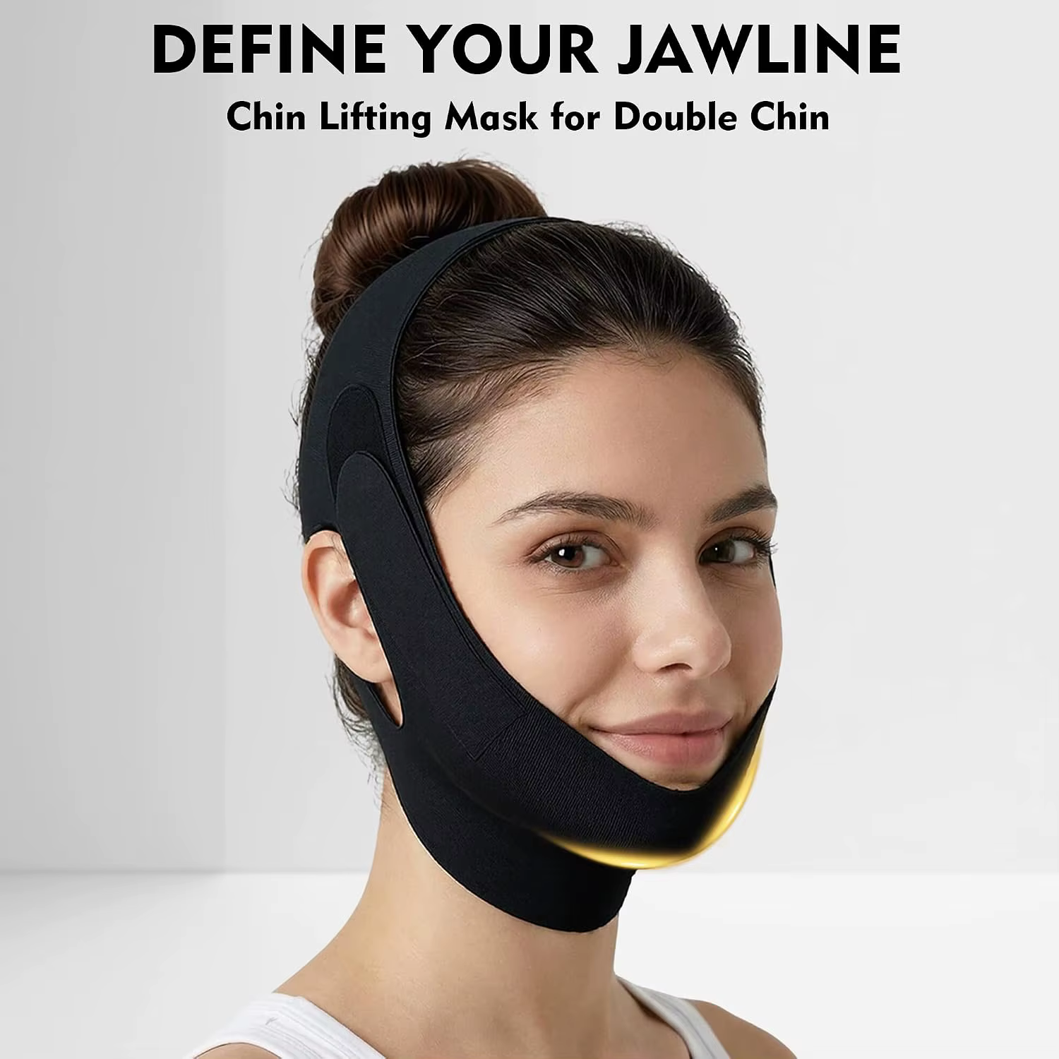 Masque liftant pour le menton, réducteur de double menton, entraîneur de ligne de mâchoire – Sangle de lifting du visage en V pour dormir, bande raffermissante pour le cou, ceinture réutilisable