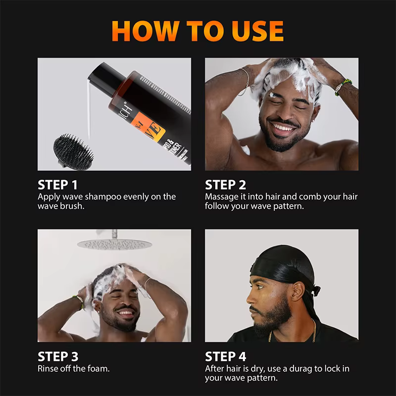Shampooing 200ml Wave pour hommes africains