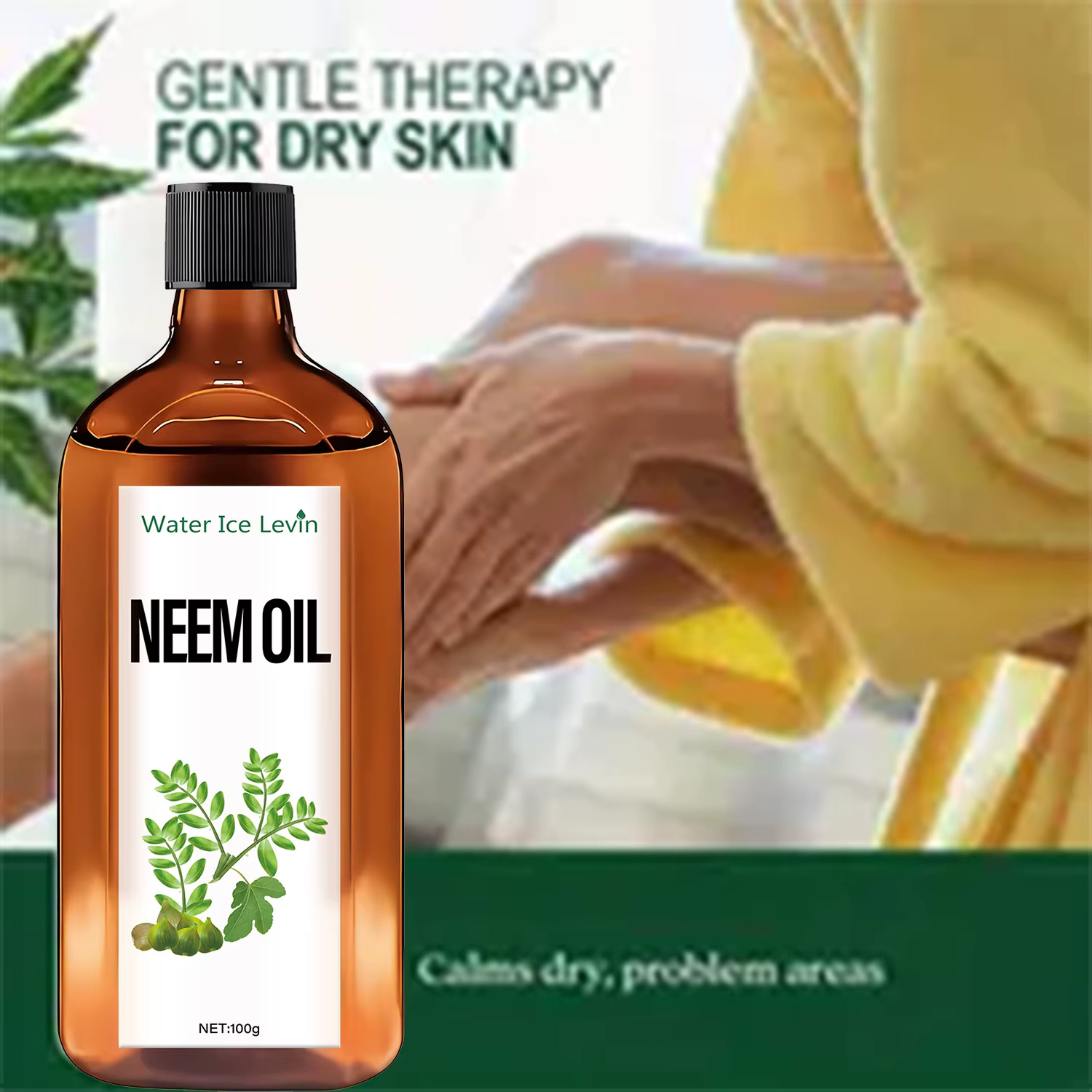 Huile de Neem pour Cheveux - Soin Hydratant Intense pour Cheveux Secs