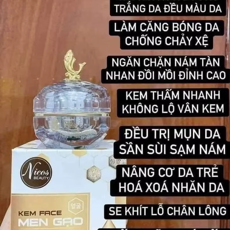 Combo Crème pour le visage au riz et sérum à l'essence de miel Nicos Thanh Nhi, pour une peau éclatante et unifiée