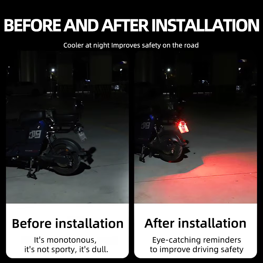 2 pièces moto LED ailes style oeil d'aigle feux de conduite plaque d'immatriculation feux de recul feu de signalisation d'arrêt Super lumineux DRL