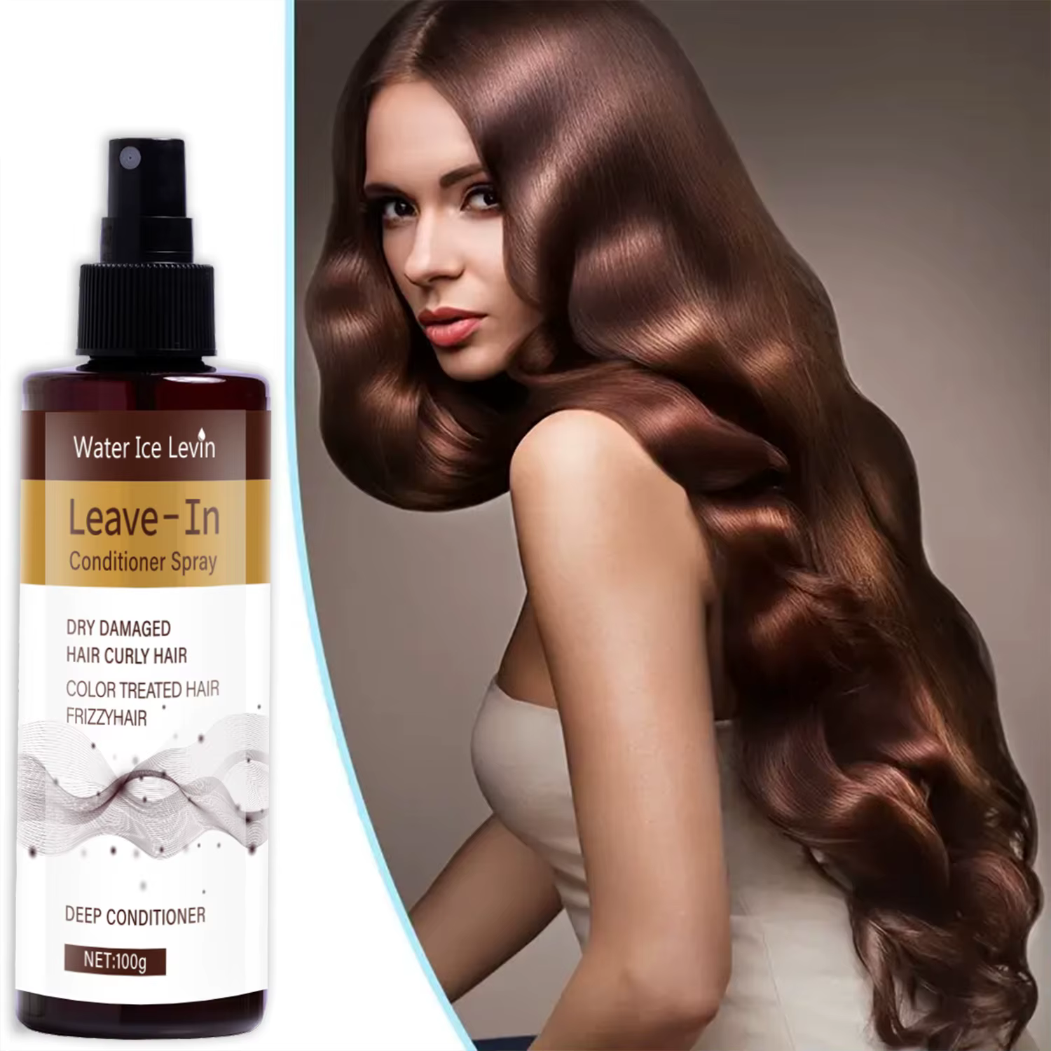 Spray Après-Shampoing Kératine & Huile d'Argan - Hydratation Intensive Cheveux Bouclés/Colorés - Anti-Frisottis & Brillance