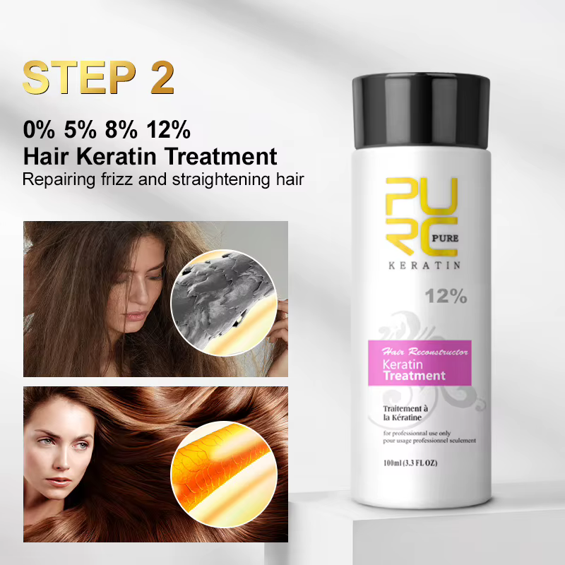 PURC professionnel traitement des cheveux à la kératine crème lissante