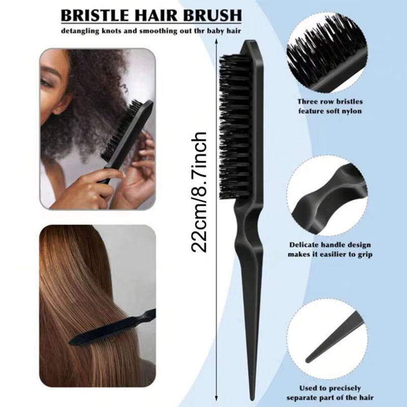 Brosse à cheveux à poils pour coiffure slick back