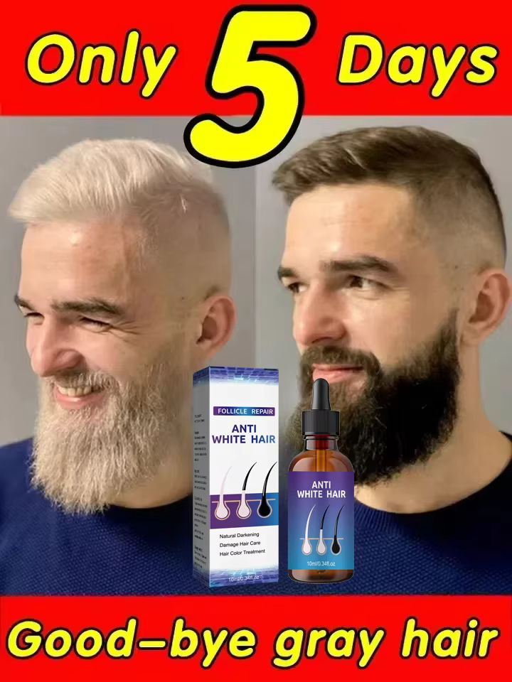 Transformation des cheveux gris à noir