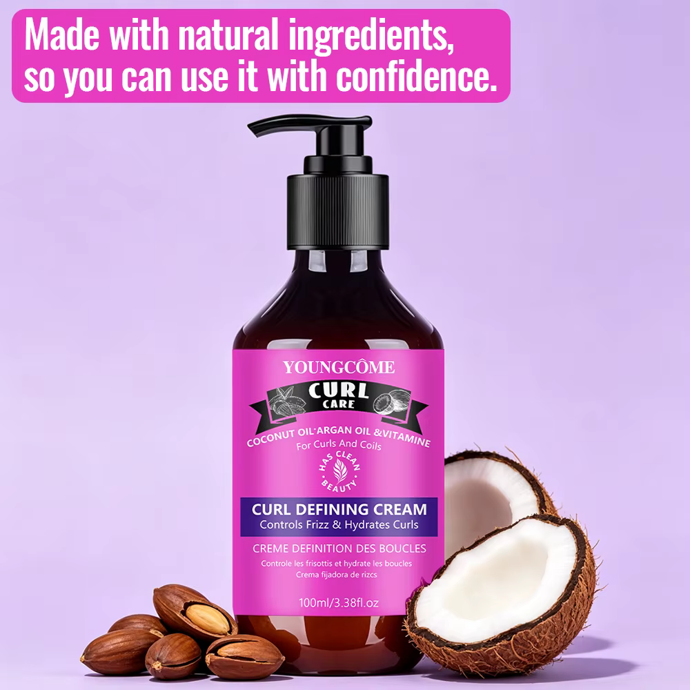 YOUNGCOME CURLCARE Crème définissante pour boucles à l'huile de coco et d'argan