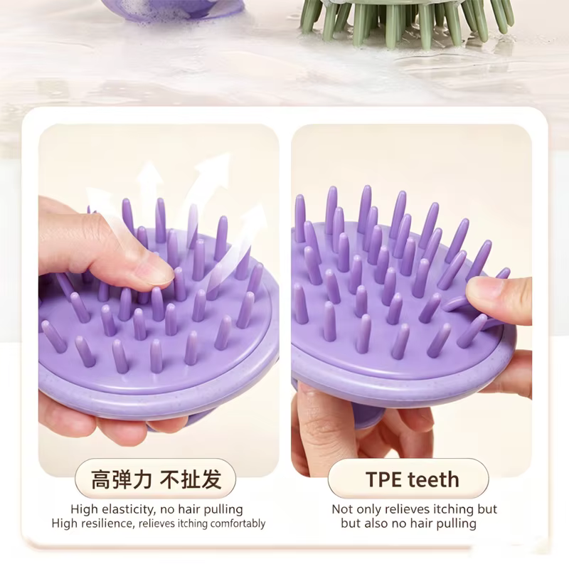 Brosse de massage du cuir chevelu en silicone souple