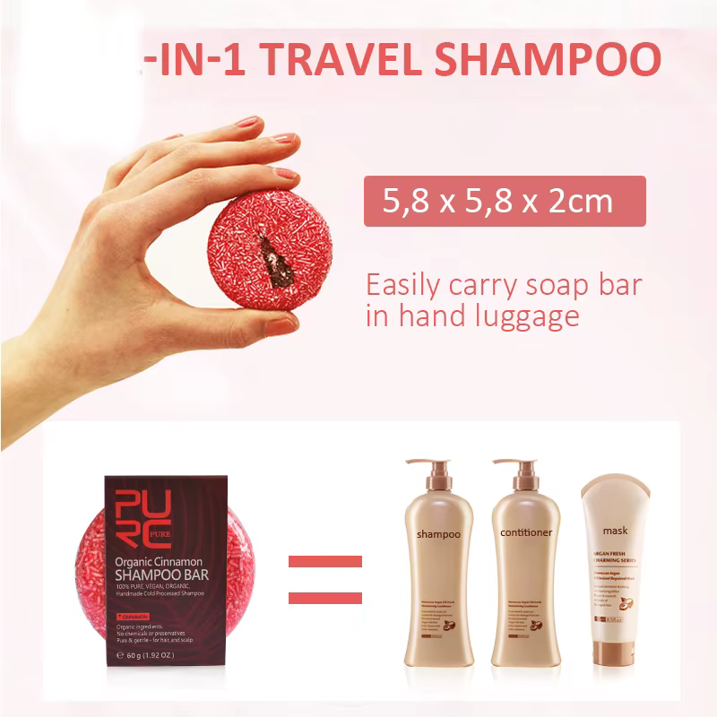PURC Cinnamon Handmade Solid Shampoo Soap Smoothing Preventing Hair Fall Nourishing