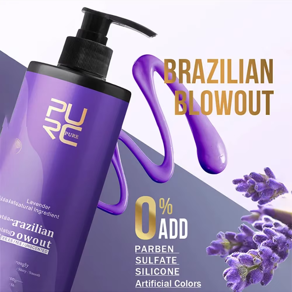 PURC lavande 12% traitement lissant à la kératine brésilienne cheveux bouclés lisser crème lissante produits de Salon professionnels