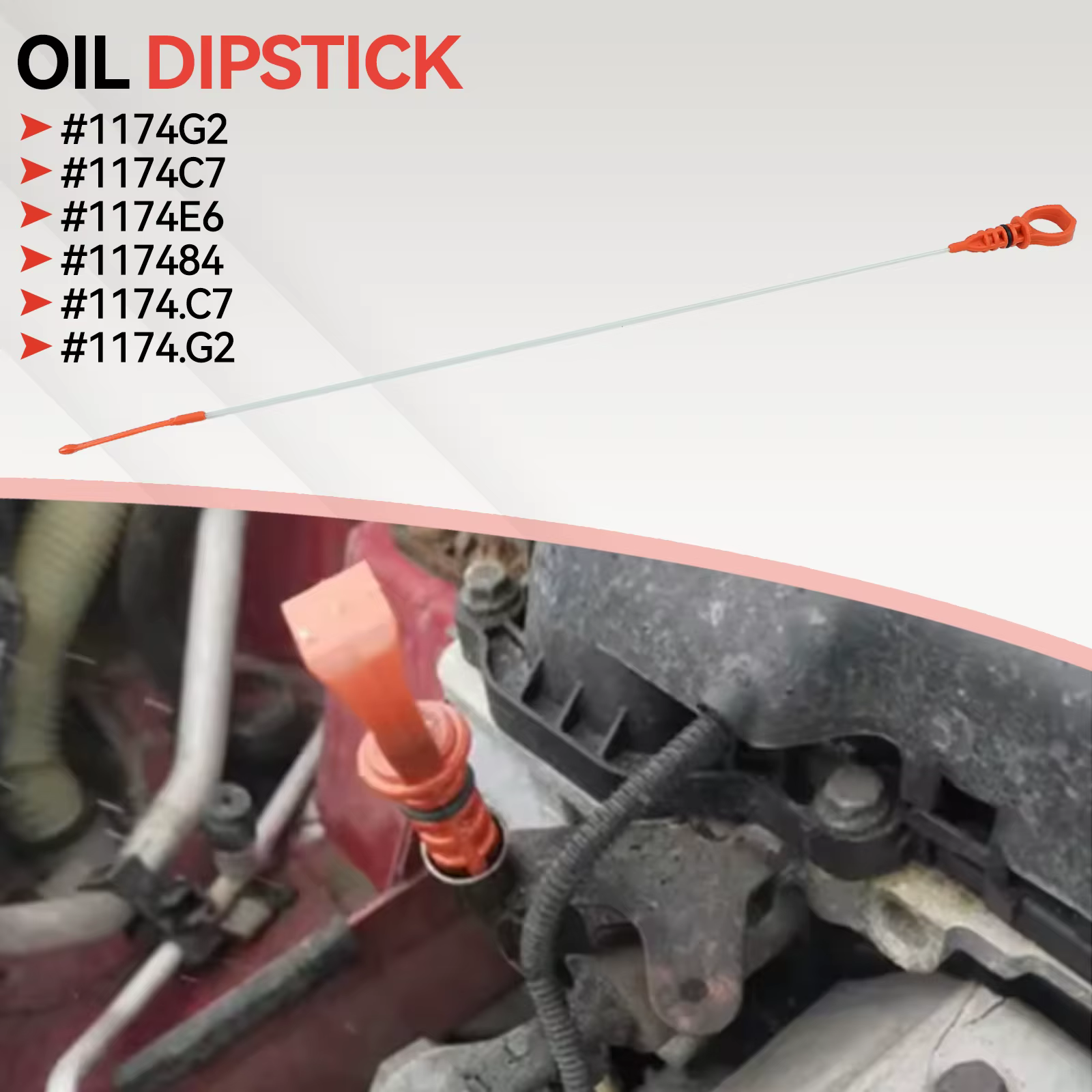 Jauge de niveau d'huile moteur de voiture, 1x, 1174G2 1174.G2 1174E6 117484, pour citroën C2 C3 C4 C5 Peugeot 1007 206 207 3008 407 5008