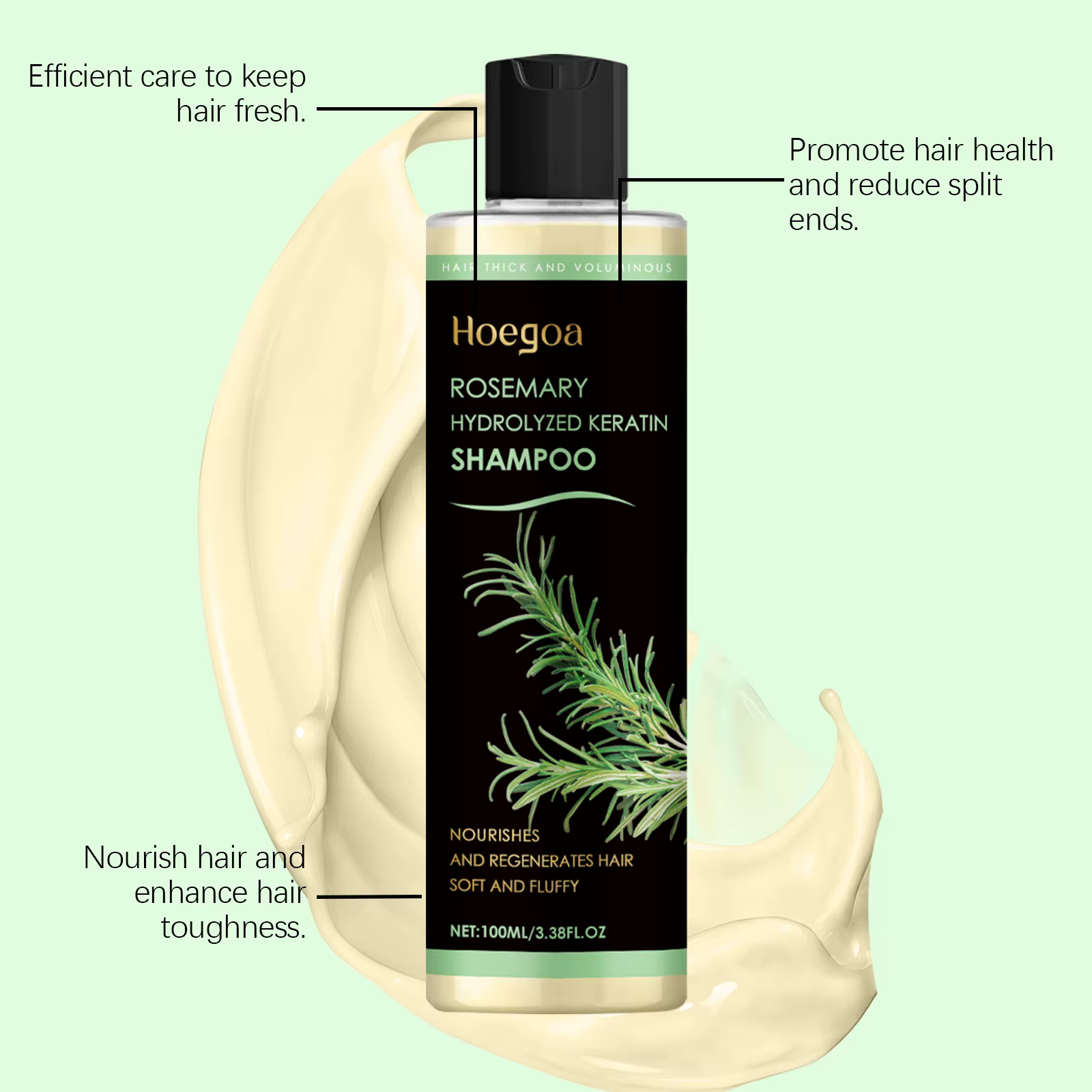 Shampoing pour la croissance des cheveux à l'huile de romarin