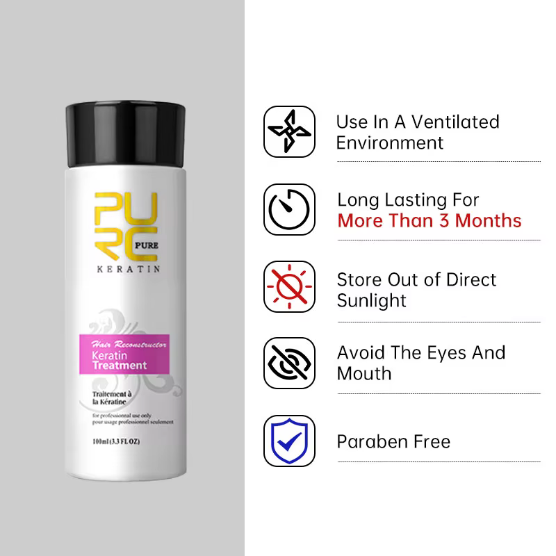 PURC traitement à la kératine shampooing revitalisant produits lissage des cheveux