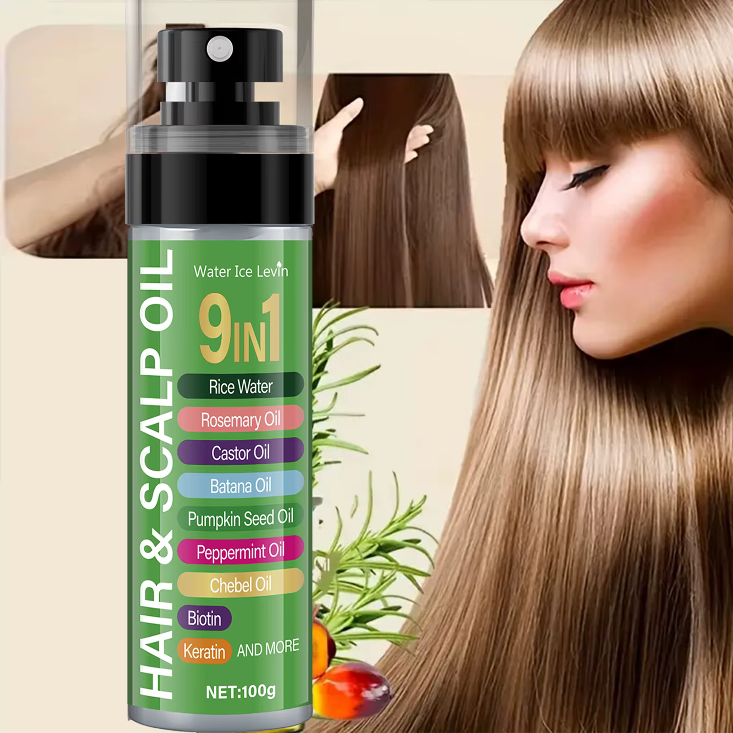 Huile Cheveux Riz 120ml - Complexe 7 Huiles Végétales