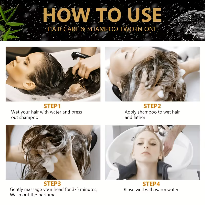 GSWP Shampooing 3-en-1 Biotine, Romarin et Oignon. Nettoie en profondeur le cuir chevelu, contrôle l'excès de sébum, hydrate, adoucit et nourrit. 150ml