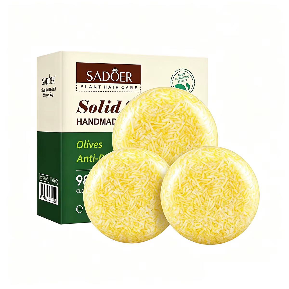 1/3 PCS Shampoing solide à l'huile d'olive pour nourrir et donner du volume aux cheveux, shampoing solide naturel à l'huile d'olive pour hydrater le cuir chevelu et les cheveux