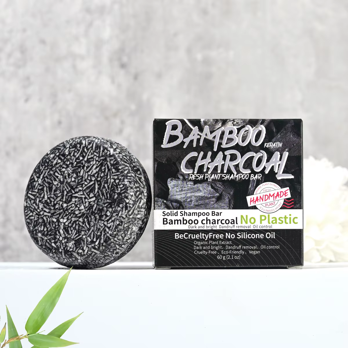 Shampoing solide au charbon de bambou pour homme