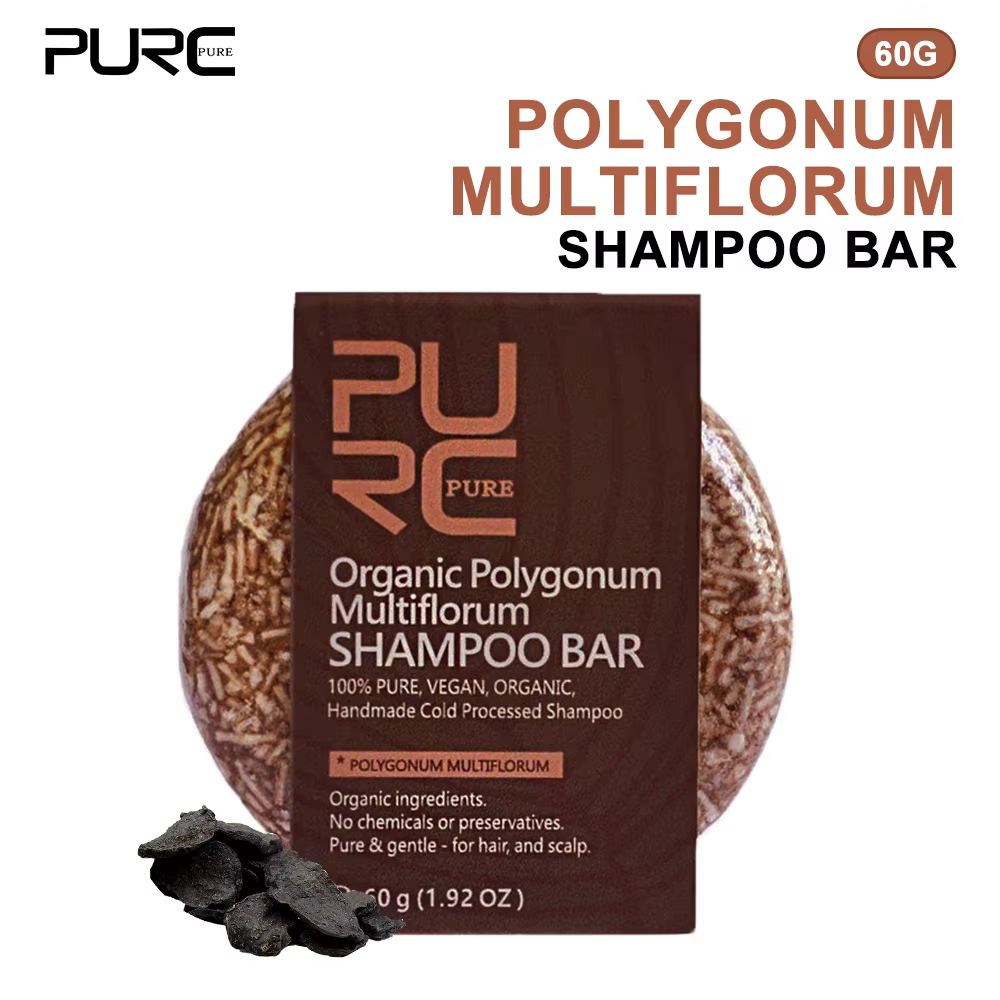 PURC Polygonum Multiflorum shampooing barre savon traité à froid prévenir les cheveux gris lissage femmes hommes voyage