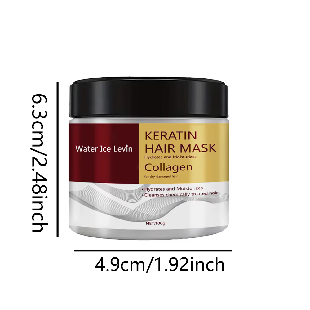 Masque capillaire à la kératine Water Ice Levin : hydratation et réparation en profondeur pour cheveux secs et endommagés en 10 minutes