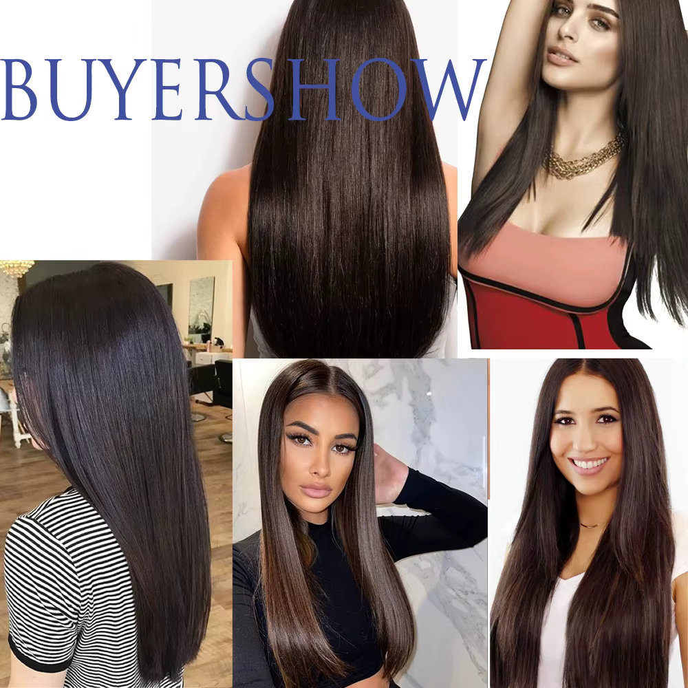 Coiffure longue et lisse, Extension capillaire naturelle à 5 clips, postiche en Fiber synthétique résistante à la chaleur, 22 "32", noir, marron, blond