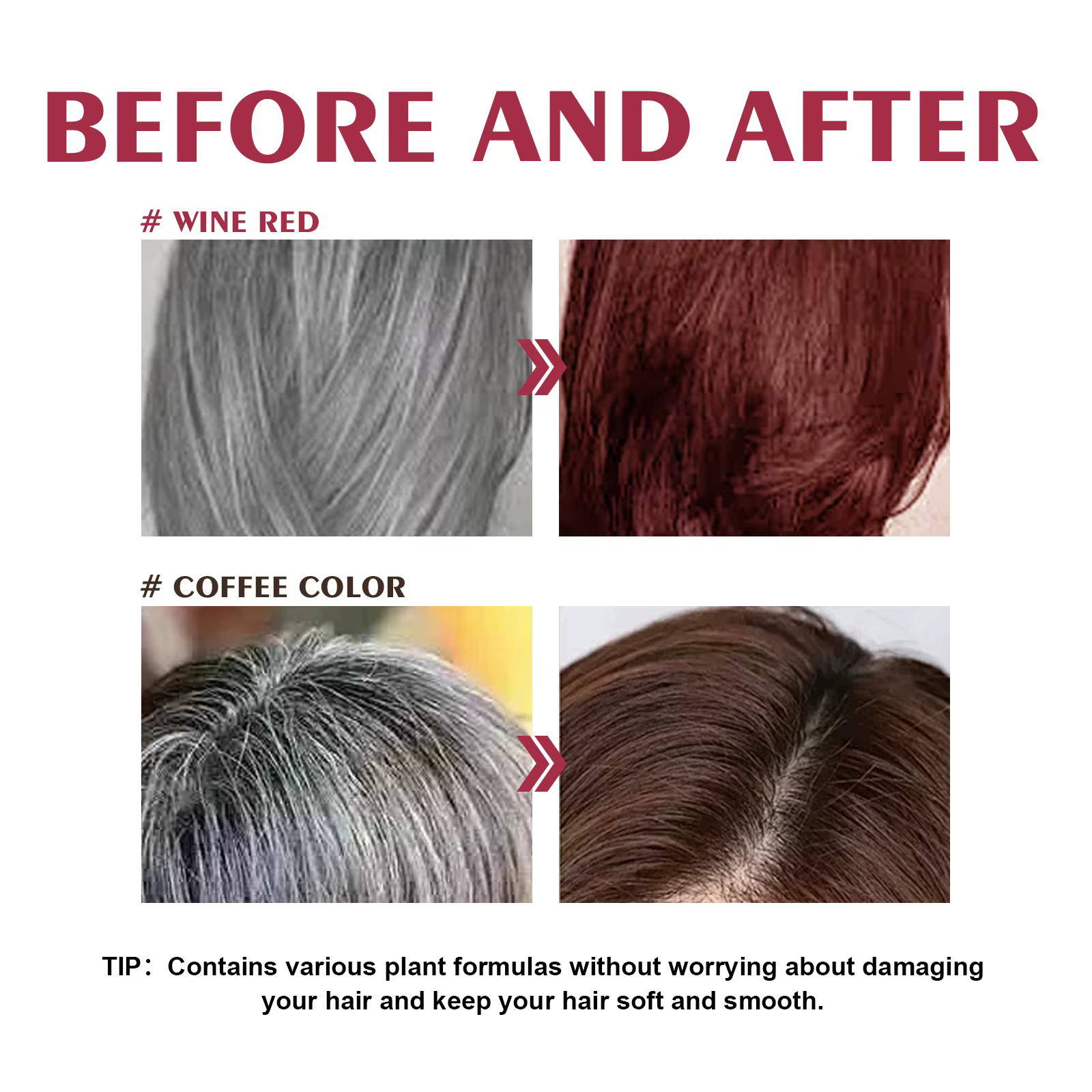 Shampoo colorant pour cheveux 3 en 1