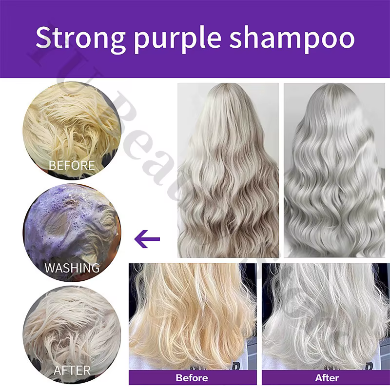 Shampoing professionnel pour enlever les cheveux jaunes