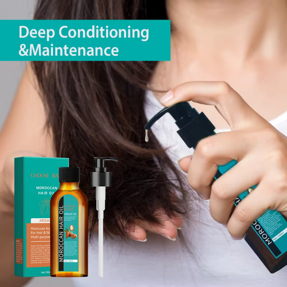 L'huile essentielle de soin capillaire empêche les cheveux secs et fendus