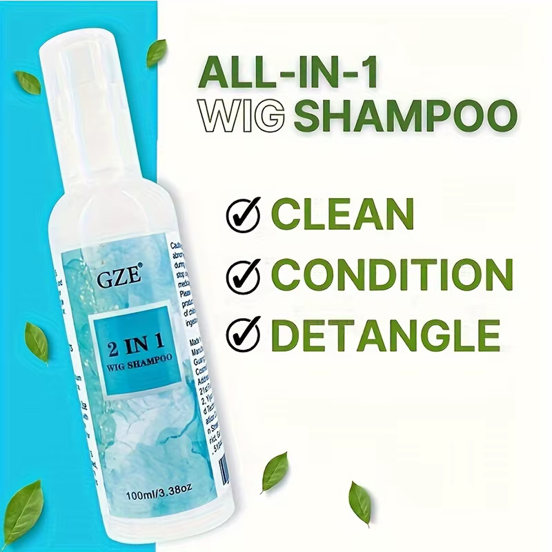 Shampoing pour perruque GZE 2 en 1 pour cheveux synthétiques